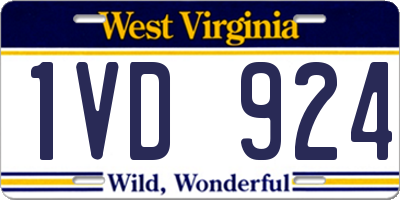 WV license plate 1VD924