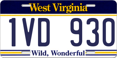 WV license plate 1VD930