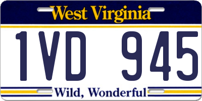 WV license plate 1VD945