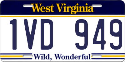 WV license plate 1VD949