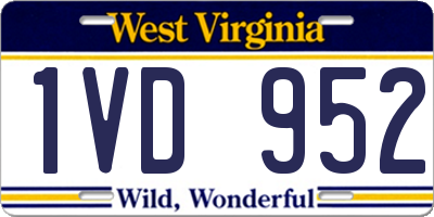 WV license plate 1VD952