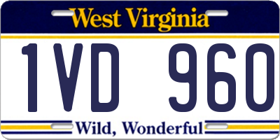 WV license plate 1VD960