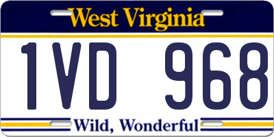 WV license plate 1VD968