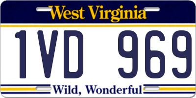 WV license plate 1VD969