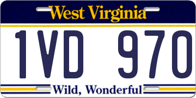 WV license plate 1VD970