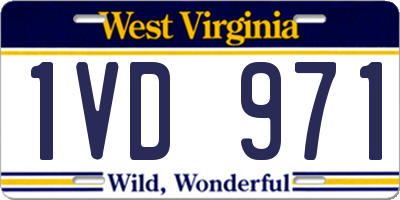 WV license plate 1VD971