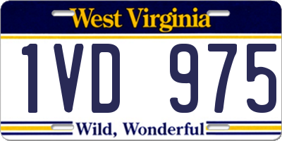 WV license plate 1VD975