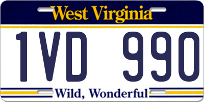 WV license plate 1VD990