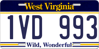 WV license plate 1VD993