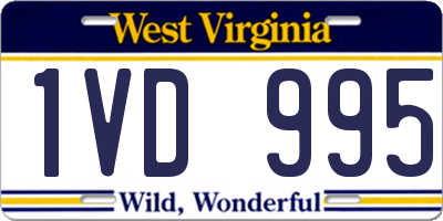 WV license plate 1VD995