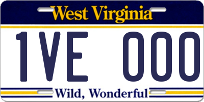 WV license plate 1VE000
