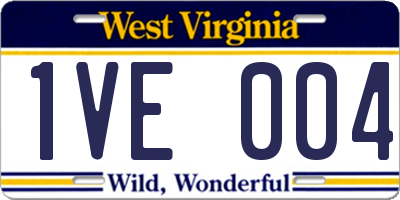 WV license plate 1VE004