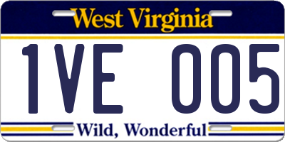 WV license plate 1VE005