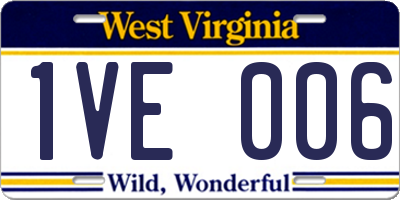 WV license plate 1VE006