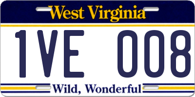 WV license plate 1VE008