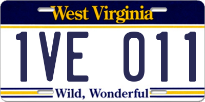 WV license plate 1VE011