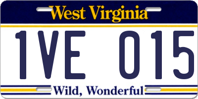 WV license plate 1VE015