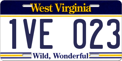 WV license plate 1VE023