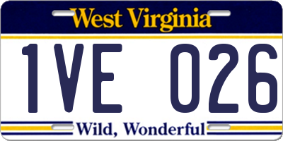 WV license plate 1VE026