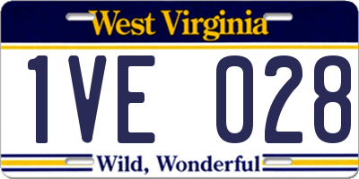 WV license plate 1VE028
