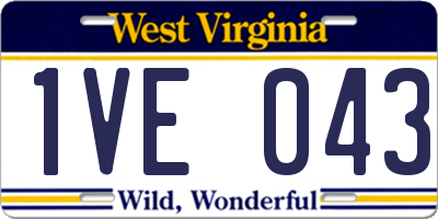 WV license plate 1VE043