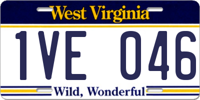 WV license plate 1VE046