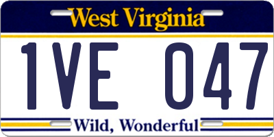 WV license plate 1VE047