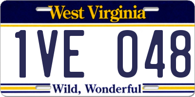 WV license plate 1VE048