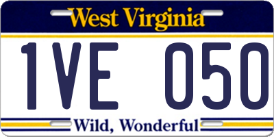 WV license plate 1VE050