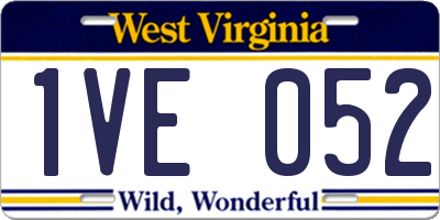 WV license plate 1VE052