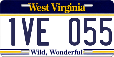 WV license plate 1VE055
