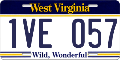 WV license plate 1VE057