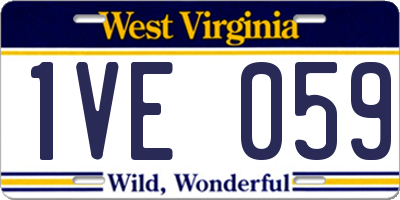 WV license plate 1VE059