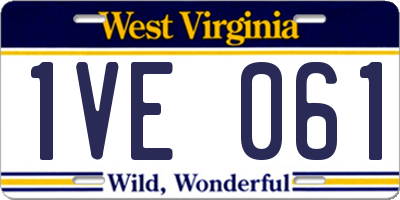 WV license plate 1VE061