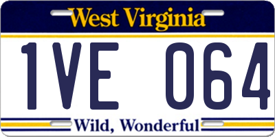 WV license plate 1VE064
