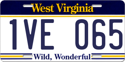 WV license plate 1VE065