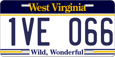 WV license plate 1VE066