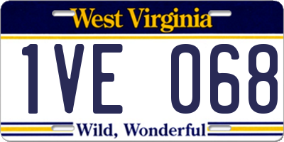 WV license plate 1VE068