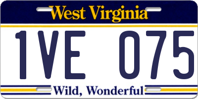 WV license plate 1VE075