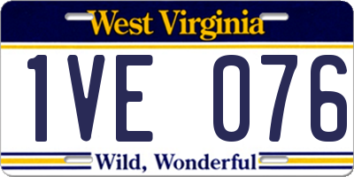 WV license plate 1VE076
