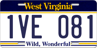 WV license plate 1VE081