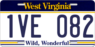 WV license plate 1VE082