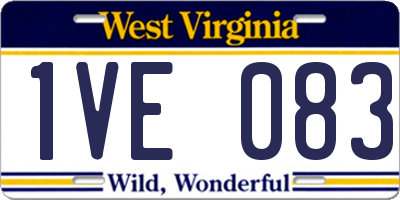 WV license plate 1VE083