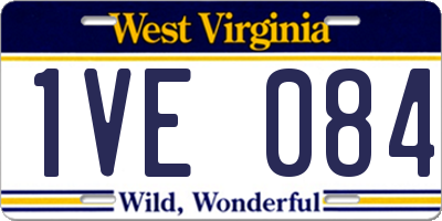 WV license plate 1VE084