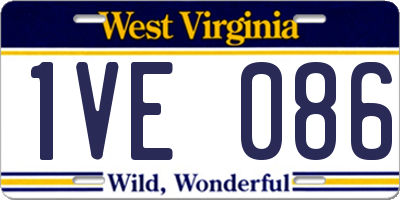 WV license plate 1VE086