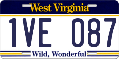 WV license plate 1VE087