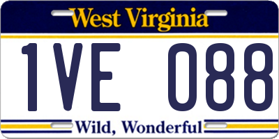 WV license plate 1VE088