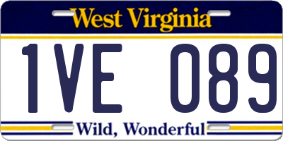 WV license plate 1VE089