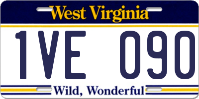 WV license plate 1VE090