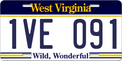 WV license plate 1VE091